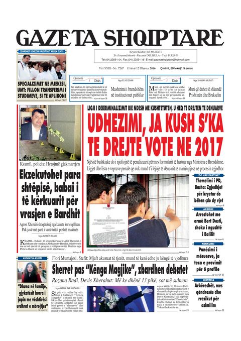 Gazeta Shqiptare 2016-12-12