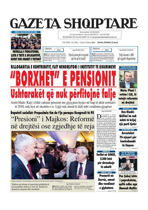 Gazeta Shqiptare 2016-03-13