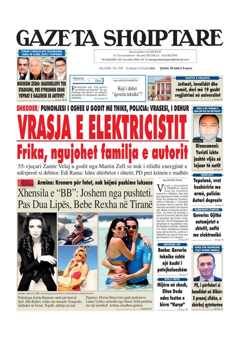 Gazeta Shqiptare 2016-08-13