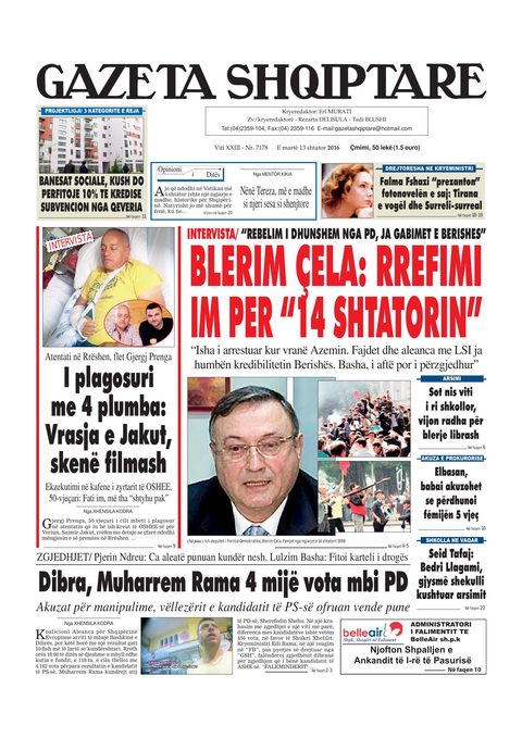Gazeta Shqiptare 2016-09-13