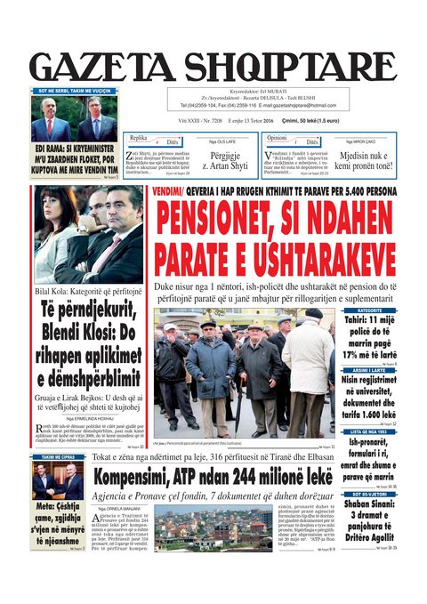 Gazeta Shqiptare 2016-10-13