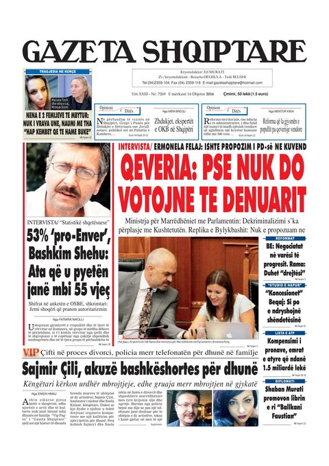 Gazeta Shqiptare 2016-12-14