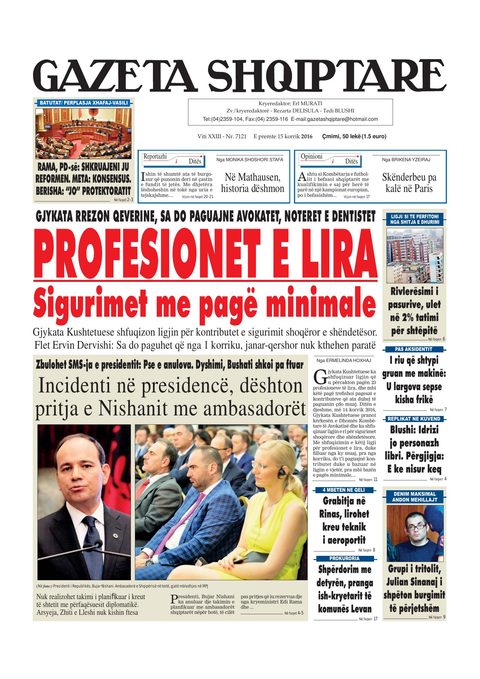 Gazeta Shqiptare 2016-07-15