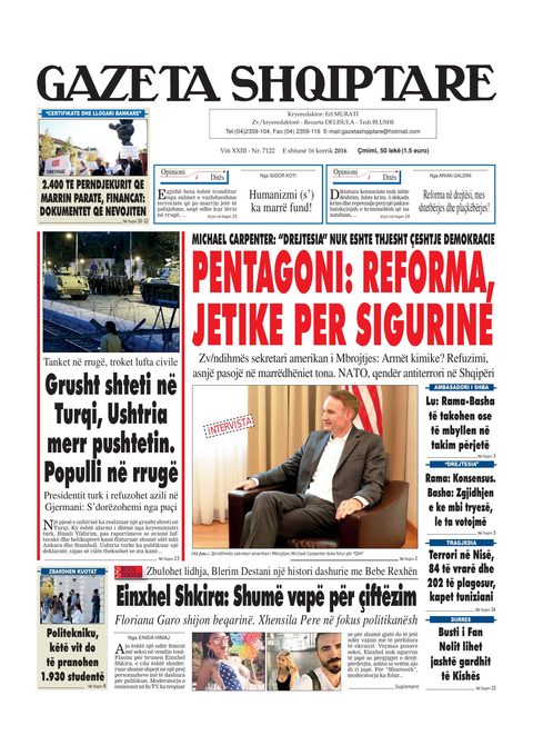 Gazeta Shqiptare 2016-07-16