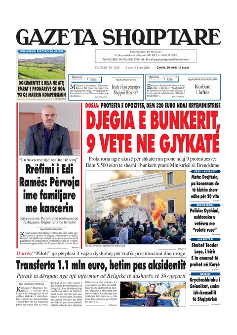 Gazeta Shqiptare 2016-10-16