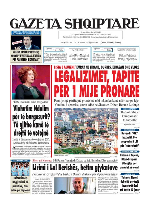Gazeta Shqiptare 2016-12-16