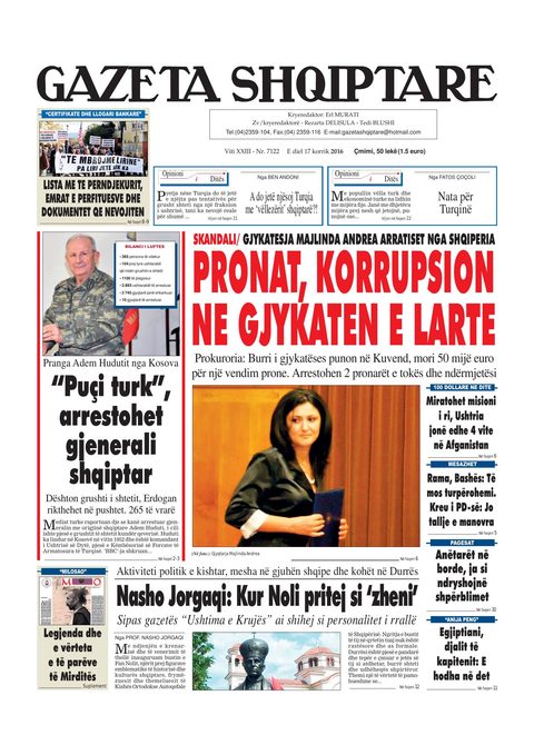 Gazeta Shqiptare 2016-07-17
