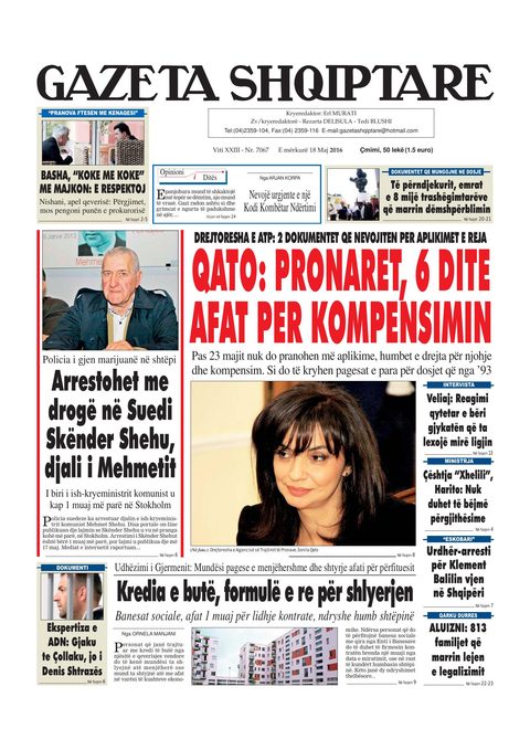 Gazeta Shqiptare 2016-05-18