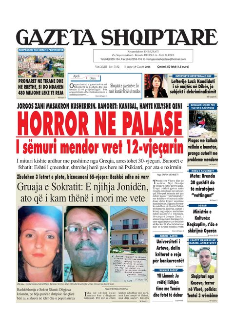 Gazeta Shqiptare 2016-08-18