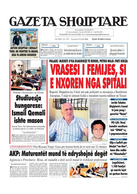 Gazeta Shqiptare 2016-08-19