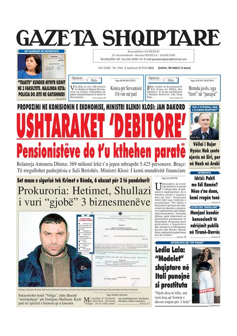 Gazeta Shqiptare 2016-04-20
