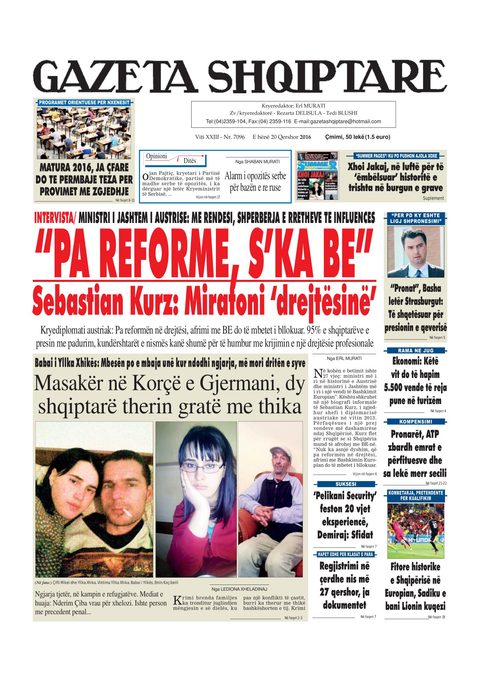 Gazeta Shqiptare 2016-06-20
