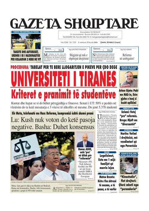 Gazeta Shqiptare 2016-07-20