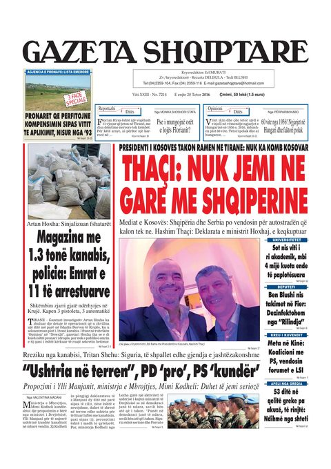 Gazeta Shqiptare 2016-10-20