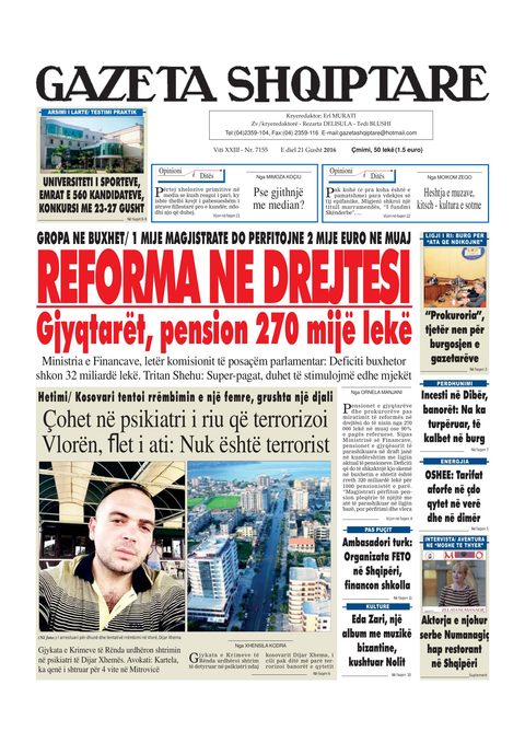 Gazeta Shqiptare 2016-08-21