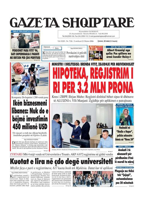Gazeta Shqiptare 2016-09-21