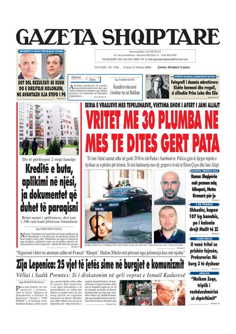 Gazeta Shqiptare 2016-11-21