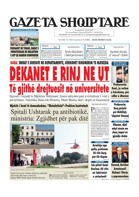 Gazeta Shqiptare 2016-04-22