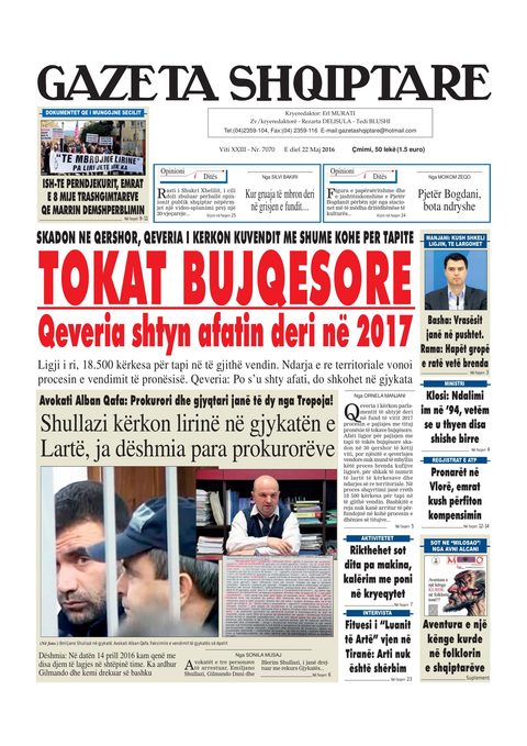 Gazeta Shqiptare 2016-05-22