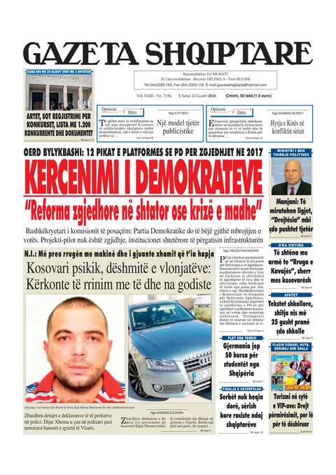 Gazeta Shqiptare 2016-08-22