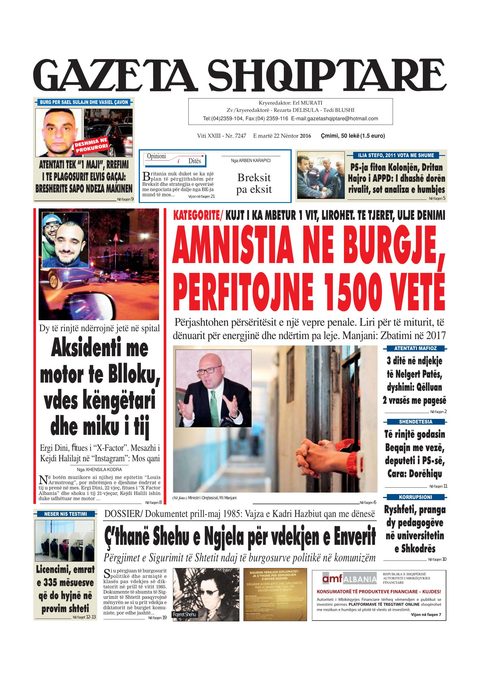 Gazeta Shqiptare 2016-11-22