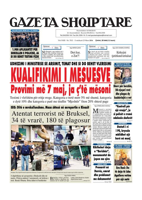 Gazeta Shqiptare 2016-03-23