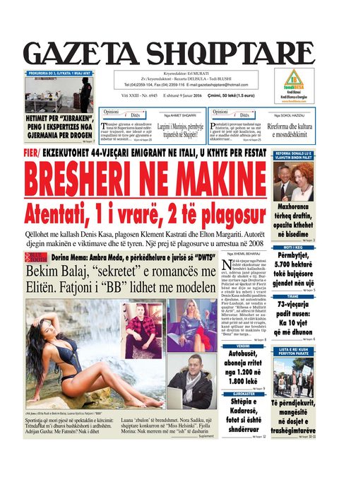 Gazeta Shqiptare 2016-01-09