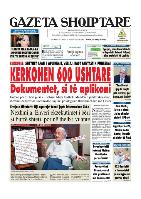 Gazeta Shqiptare 2016-02-09