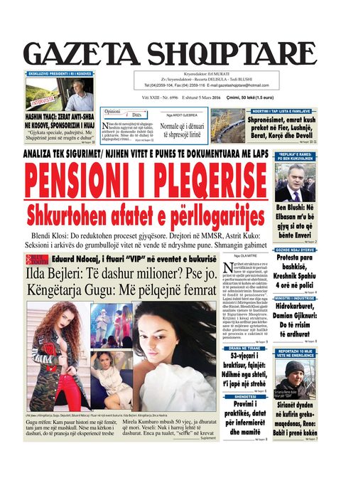 Gazeta Shqiptare 2016-03-05