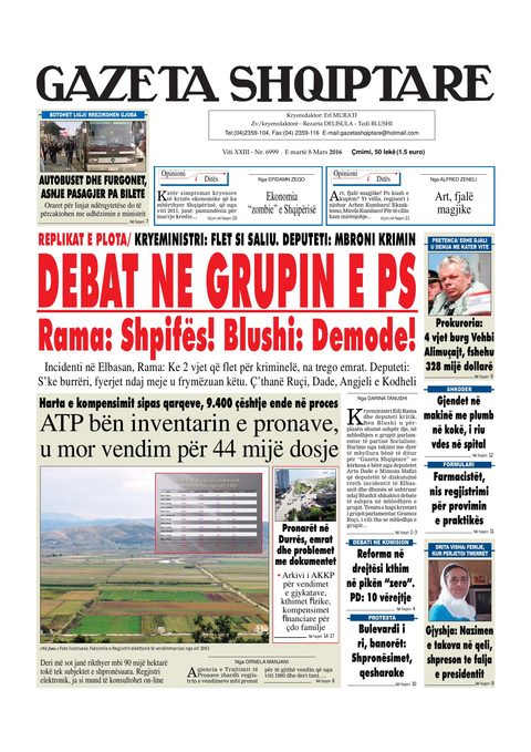 Gazeta Shqiptare 2016-03-08