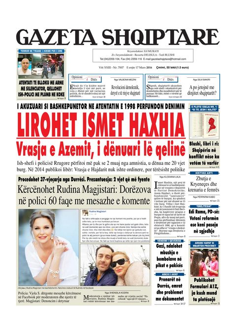 Gazeta Shqiptare 2016-03-17