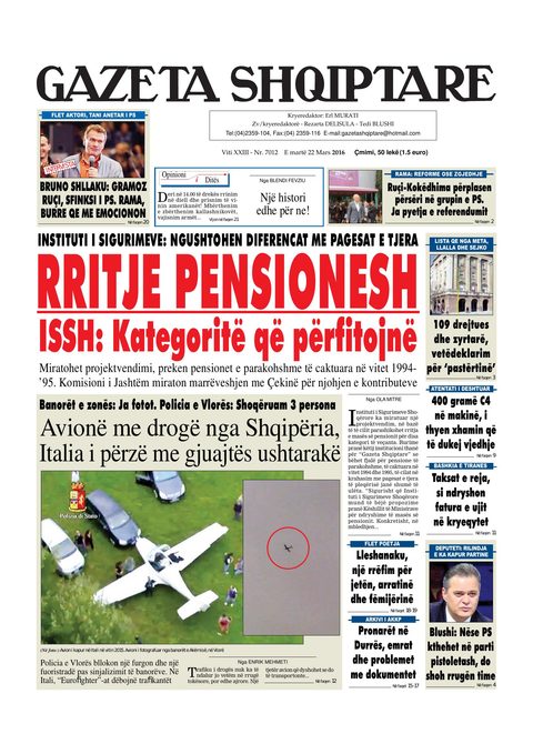 Gazeta Shqiptare 2016-03-22