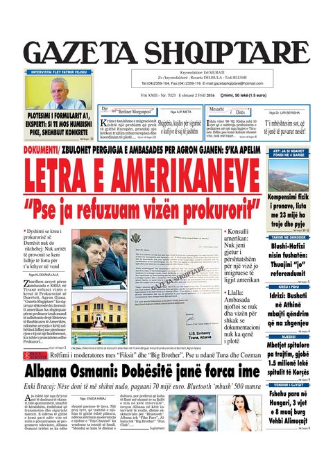 Gazeta Shqiptare 2016-04-02