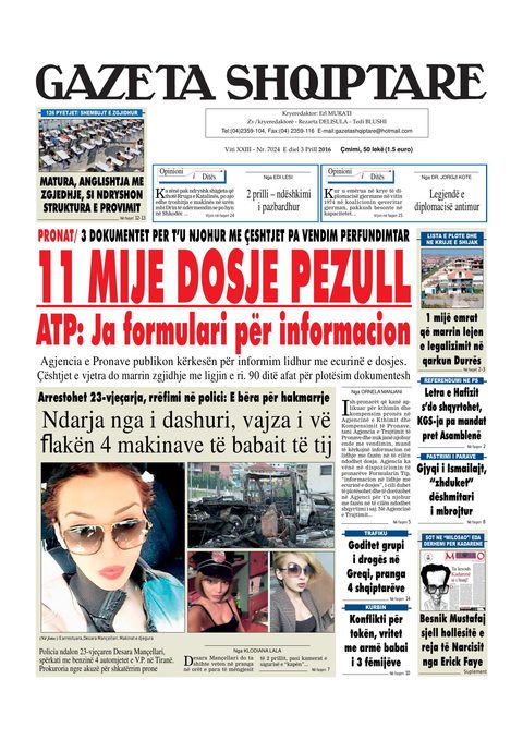 Gazeta Shqiptare 2016-04-03