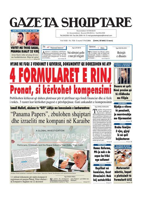 Gazeta Shqiptare 2016-04-05