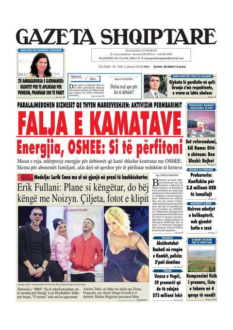 Gazeta Shqiptare 2016-04-09