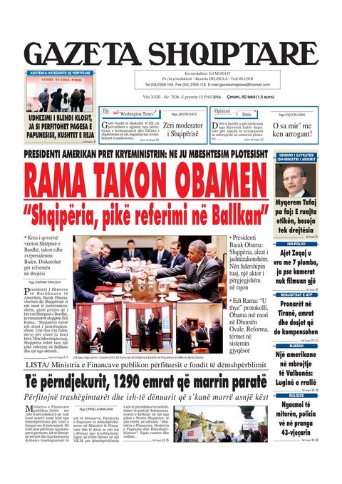 Gazeta Shqiptare 2016-04-15