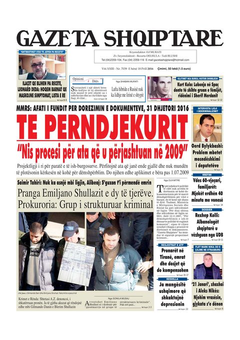 Gazeta Shqiptare 2016-04-18