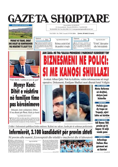 Gazeta Shqiptare 2016-04-19
