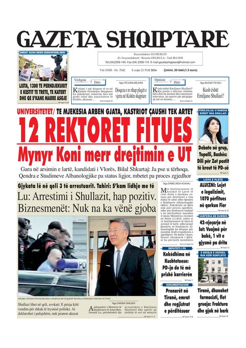 Gazeta Shqiptare 2016-04-21