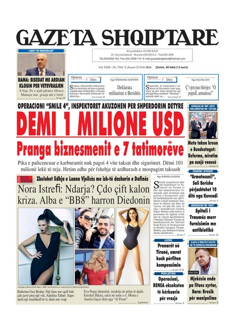 Gazeta Shqiptare 2016-04-23