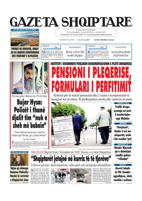 Gazeta Shqiptare 2016-05-08