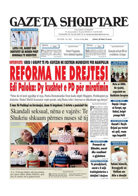 Gazeta Shqiptare 2016-05-16