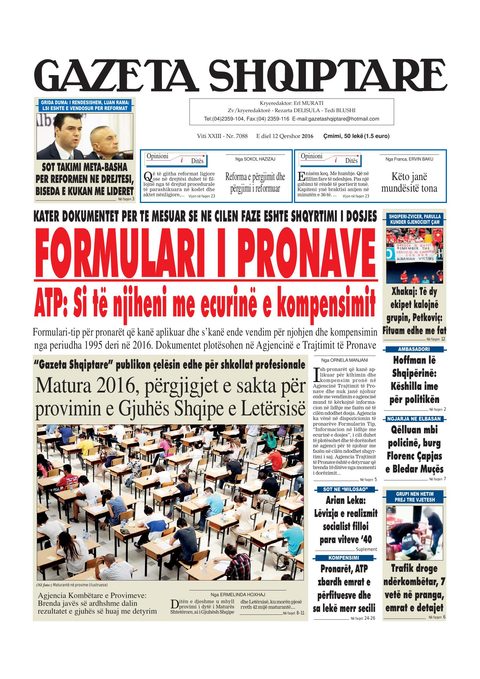 Gazeta Shqiptare 2016-06-12