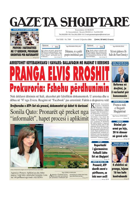 Gazeta Shqiptare 2016-06-13