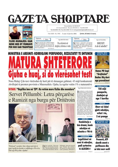 Gazeta Shqiptare 2016-06-16