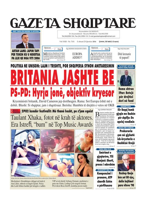 Gazeta Shqiptare 2016-06-25