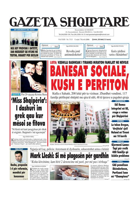 Gazeta Shqiptare 2016-07-07