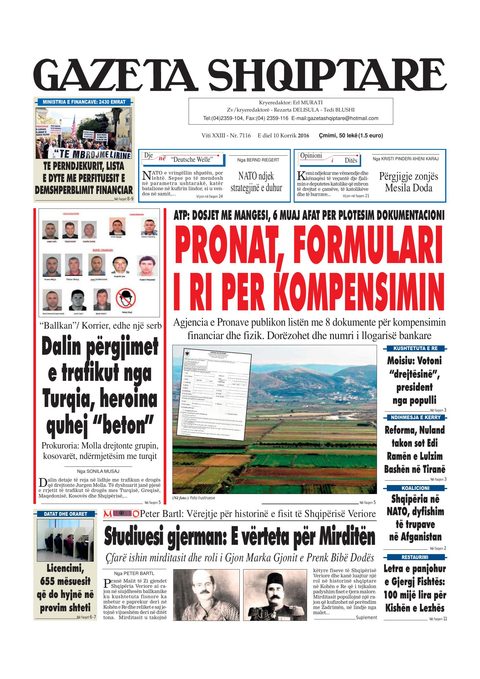 Gazeta Shqiptare 2016-07-10