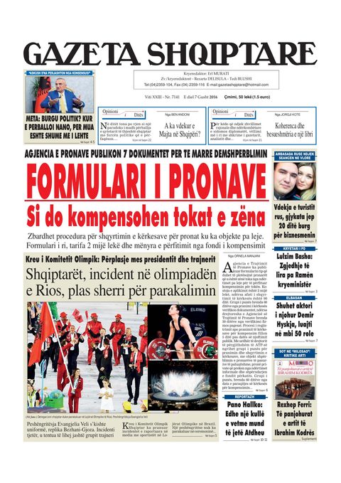 Gazeta Shqiptare 2016-08-07